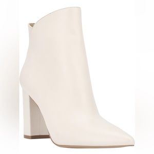 Marc Fisher Urmi Pointed Toe White Ankle Booties